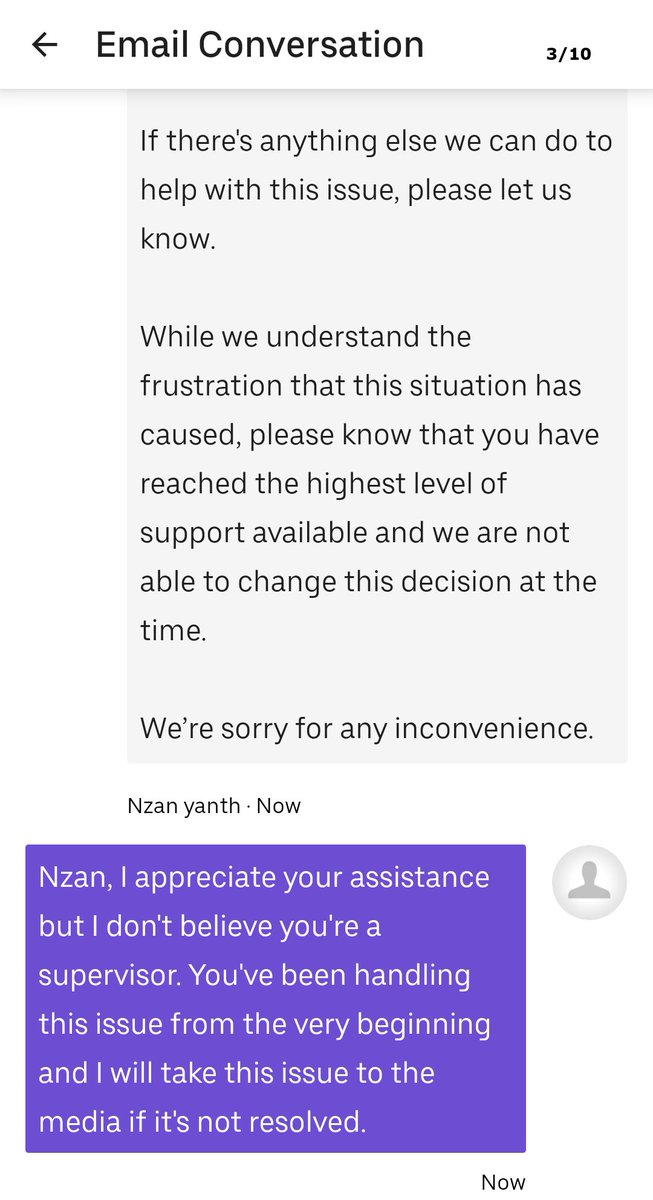 jPau88's tweet photo. @PatForanCTVNews Interested in exposing the poor customer service at @Uber_Support? What does the refund limit on my girlfriend's account have to do with their driver leaving someone else's order at the door? https://t.co/aJrM2NRX6T