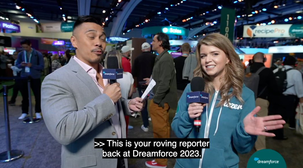 👀 Spotted Kristen Handler, Sr. Account Manager at Red Argyle, on Salesforce+ for an interview about the #Salesblazer community and the impact of AI on Sales. <a href="/Dreamforce/">Dreamforce</a> #DF23