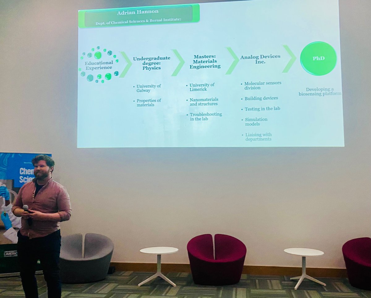 Super proud of <a href="/hannahmck5/">Hannah McKeever</a> for organising a career seminar for our 4th years from <a href="/ChemicalSciUL/">Chemical Sciences UL</a> 
Very nicely done 👏👏
Special thanks to our amazing speakers from @BernalNews 
<a href="/AliceParkes_/">Alice Parkes</a> <a href="/LauraC99358/">Laura Coffey</a> and Adrian Hannon!!
