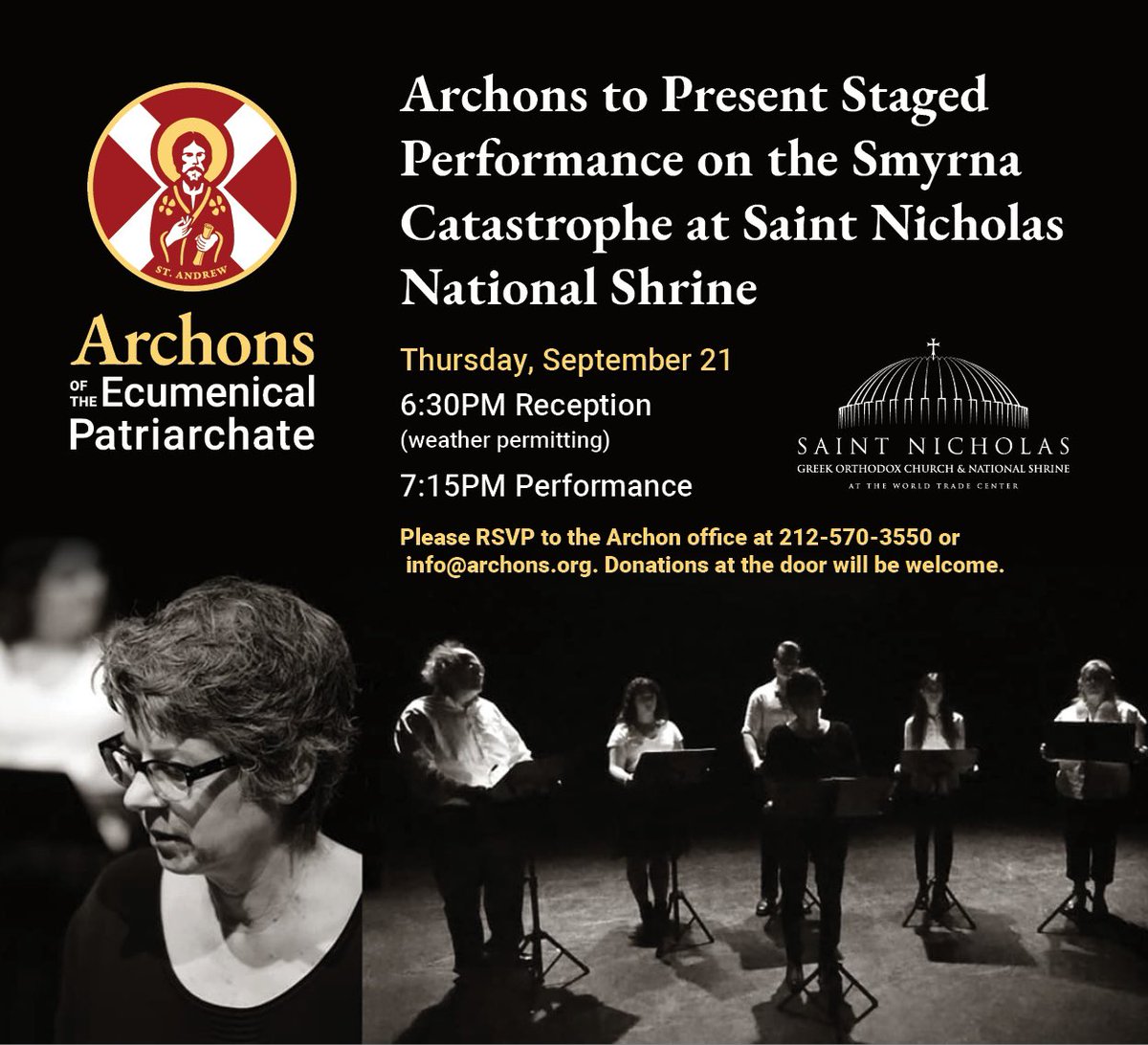 The Archons of the Ecumenical Patriarchate will present a staged performance based on the destruction of Smyrna in 1922, one of the most tragic religious genocides in history archons.org/-/staged-perfo….