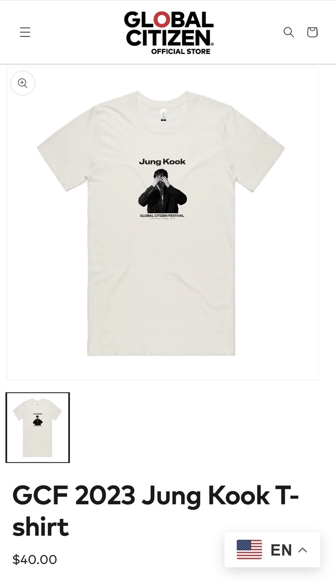 BTS ジョングク GLOBAL CITIZEN FESTIVAL Tシャツ Jungkook merch for Global Citizen Festival 2023 is up! You can pre