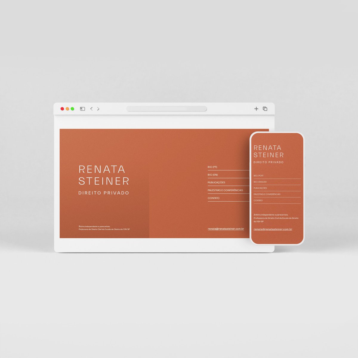 unitridesign's tweet photo. Renata Steiner é professora de Direito Privado, árbitra independente e parecerista.
Nossa abordagem para seu site pessoal foi extrair ao máximo o seu propósito profissional e atrelar isso a sua identidade visual. https://t.co/BAJ888baf0