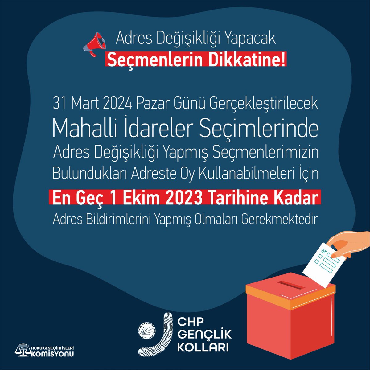 Adres Değişikliği yapacak seçmenlerin dikkatine! 📣