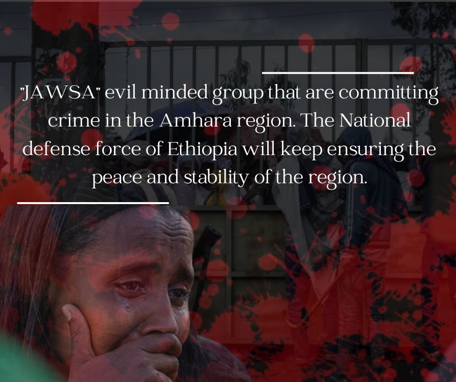 SemerudinZ's tweet photo. JAWSA doesn’t represent amhara!! JAWSA is just group of terrorist aiming to destroy Ethiopia 
#JAWSAISTerrorist https://t.co/lJhlGBi7Ab