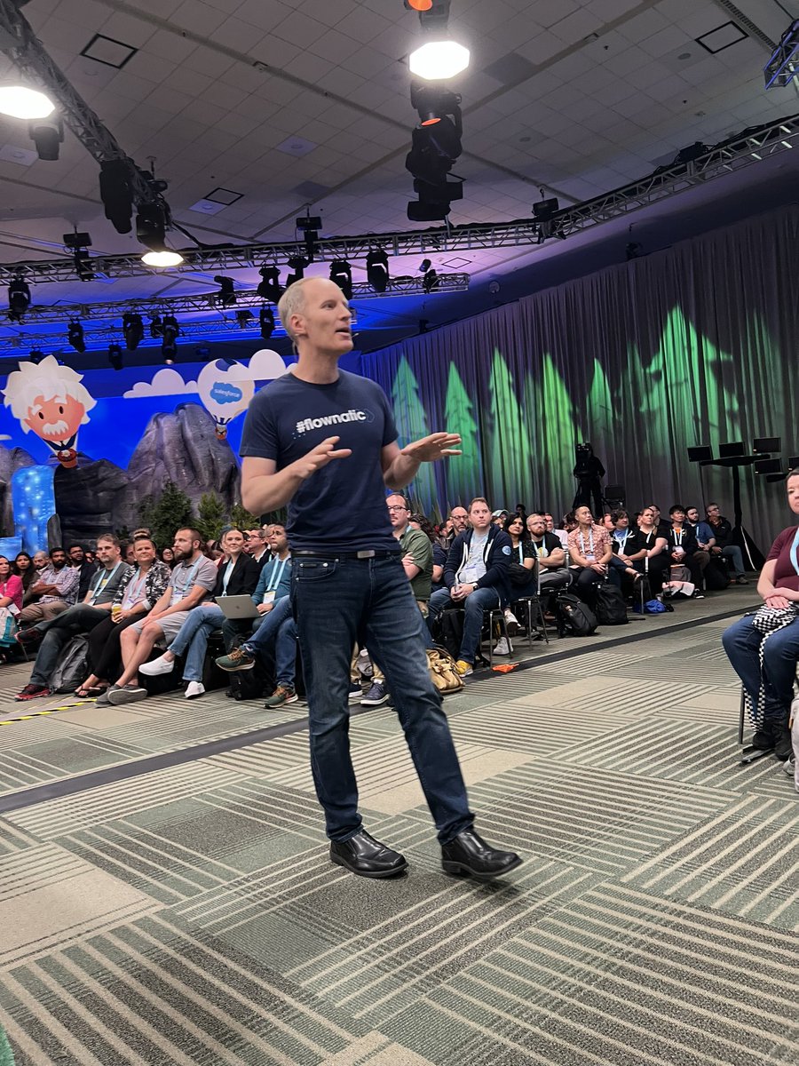 charlieisaacs's tweet image. Here are John and Gillian rocking the #AwesomeAdmin keynote #DF23 @Dreamforce
