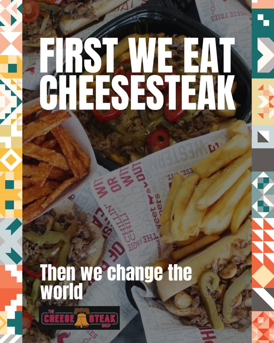 cheesesteakcorp's tweet photo. First, we eat cheesesteak then we change the world.
 
#thecheesesteakshop #cheesesteakshop
#phillycheesesteak #bayareafood #bayareaeats
#sffood #welcomewednesday https://t.co/tT5COgjFgx
