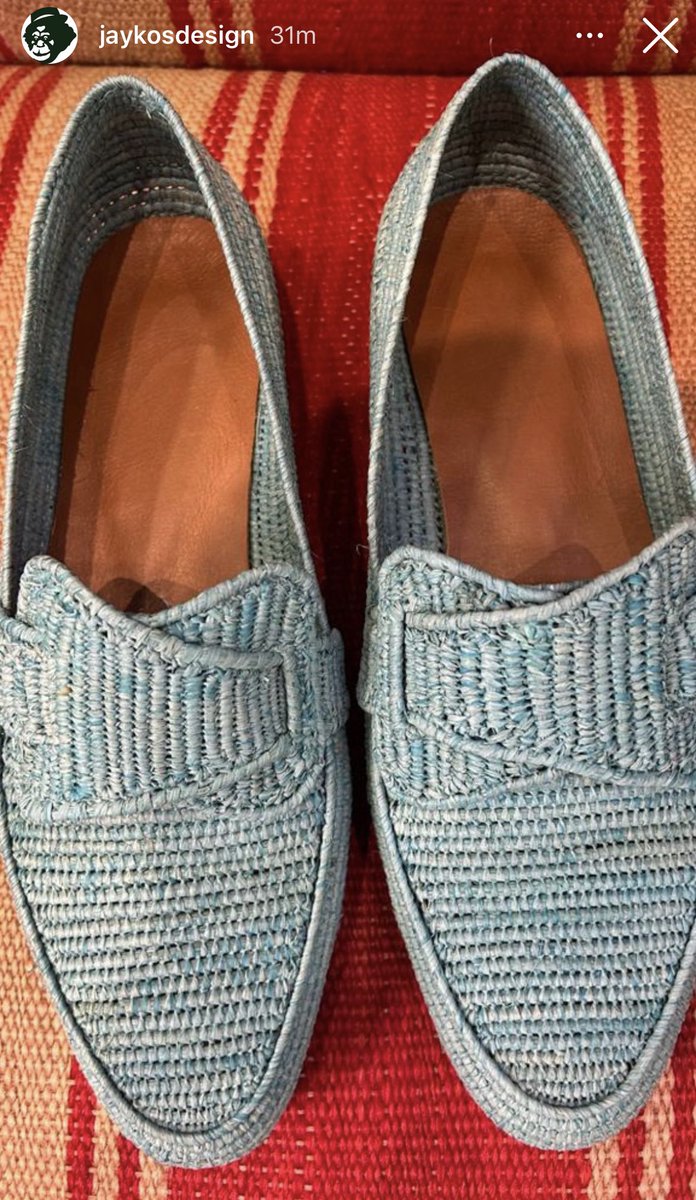 wwornwwell's tweet photo. Sea foam woven raffia butterfly loafers are patently insane. Kos Gawd don’t miss. https://t.co/ezx2WAg0Lj