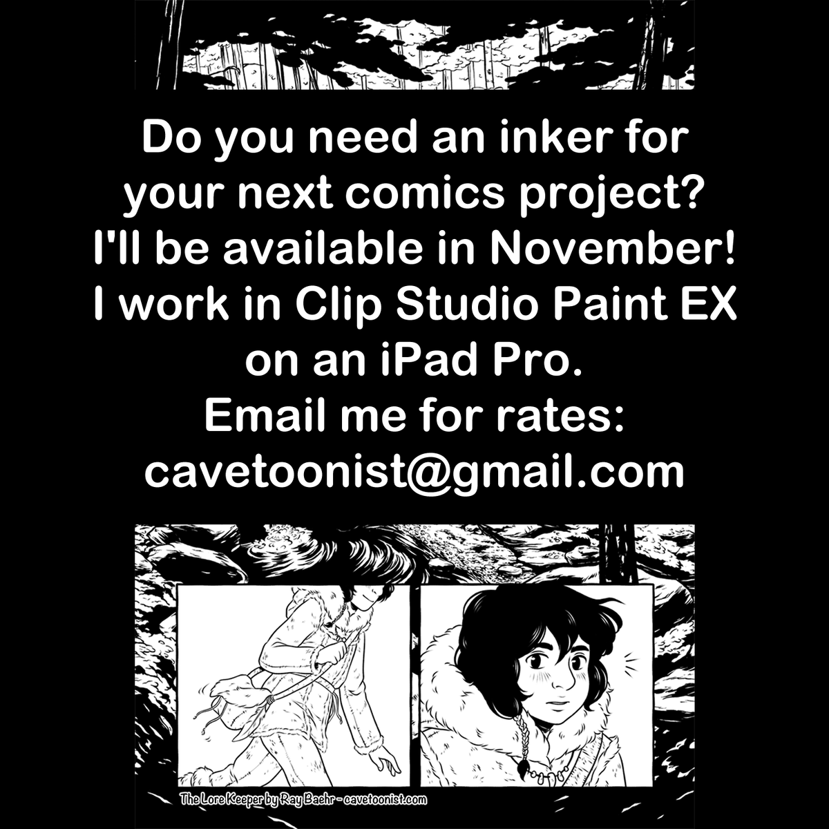 cavetoonist's tweet photo. Do you need an inker for your next comics project? I'll be available in November! https://t.co/PYMbkT9Maf