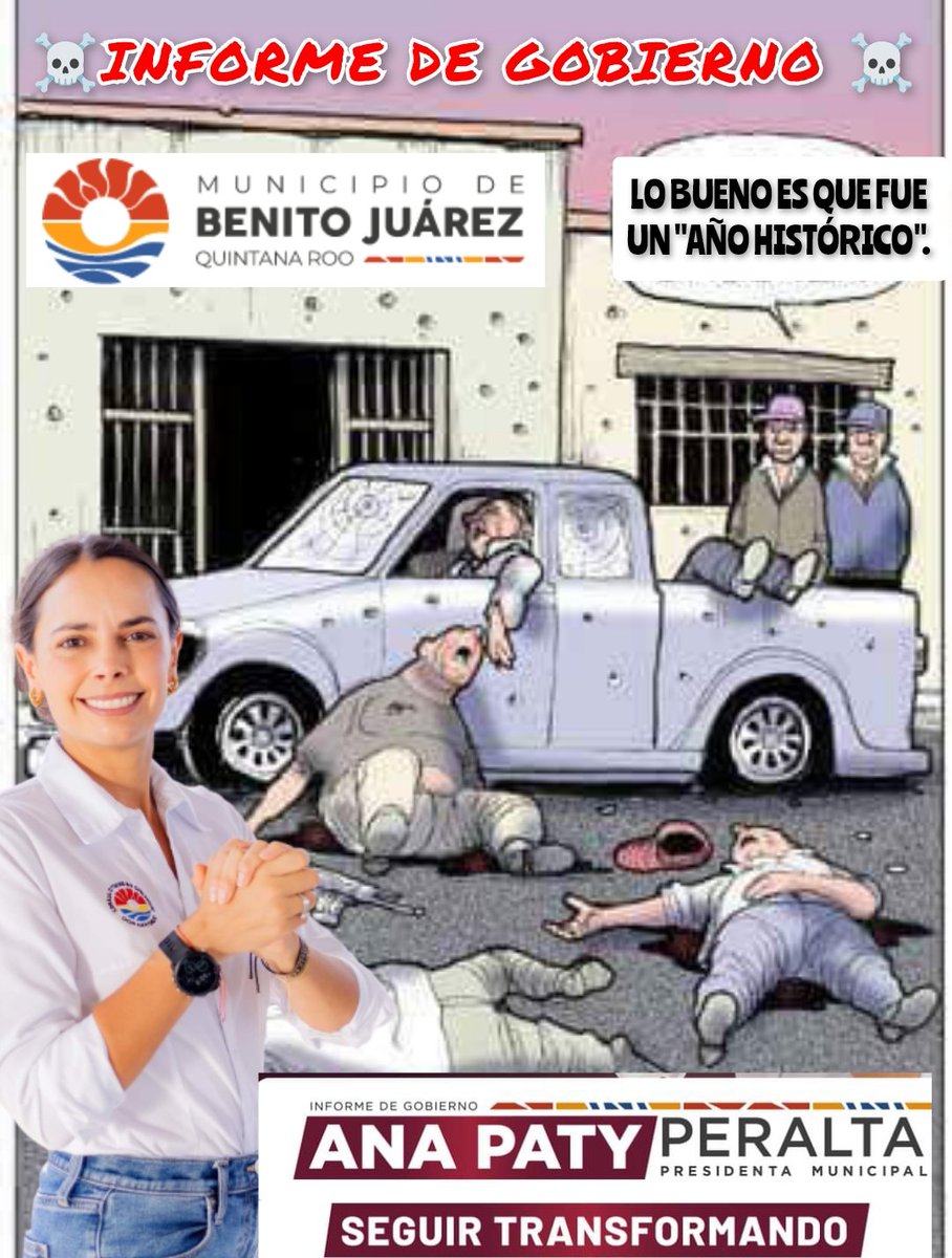 LeoK_Periodista's tweet photo. ☠️☠️☠️ CANCÚN NOS UNE☠️☠️☠️
INFORME DE ¿GOBIERNO?
PD. CUALQUIER PARECIDO CON LA REALIDAD... ES CULPA DE LA REALIDAD...☠️ https://t.co/hGywUFjlV5