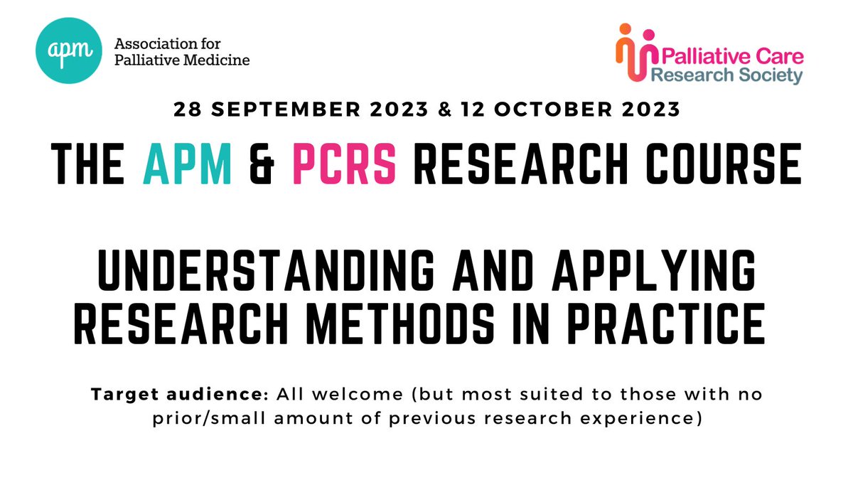 The APM &amp; PCRS Research Course: Understanding and Applying Research Methods in Practice  

28 September &amp; 12 October 2023 apmeducationhub.org/events/apm-pcr…

✅ Approved for 7 CPD credits  

Don't miss out. Book your place today!
