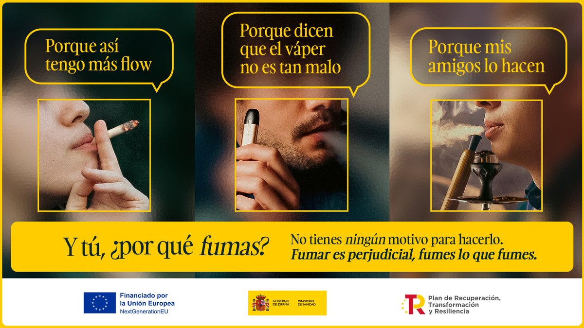 📢Fumar en la primera causa de mortalidad evitable en España

🛑No busques razones ni excusas

🚭Déjalo o No empieces

💡Fumar es perjudicial #FumesLoQueFumes
