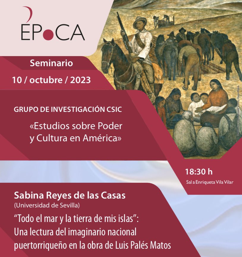 epocacsic's tweet photo. 🔔SEMINARIO | ¡Nueva cita! Martes 10 de octubre de 2023 a las 18.30h en la Escuela de Estudios Hispano-Americanos, en Sevilla, con la ponencia de Sabina Reyes de las Casas de @unisevilla. Acceso libre y gratuito hasta completar aforo. https://t.co/au4b4rOZrK
