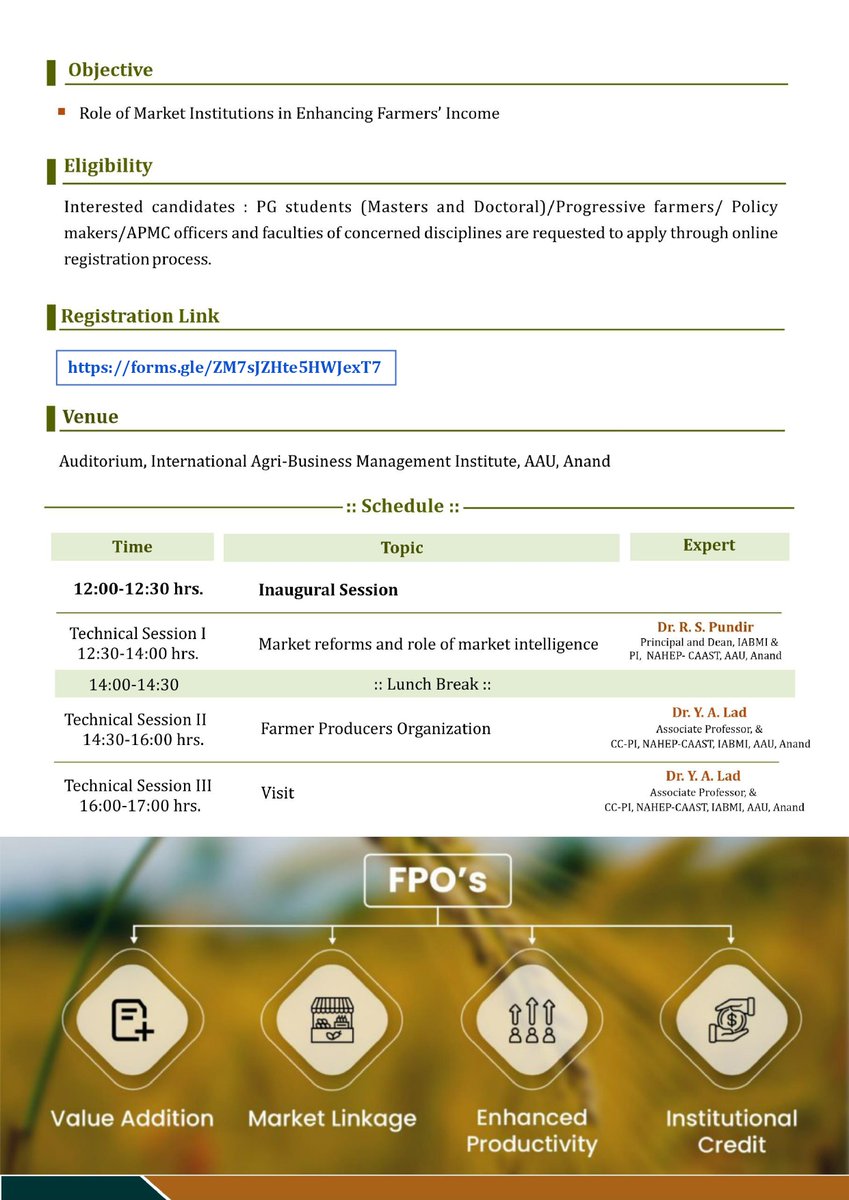 NahepCaast's tweet photo. One Day Workshop on "Role of APMCs, Market Intelligence &amp; FPOs in Enhancing Farmers' Income" is scheduled to be organized on September 14, 2023

Registration Link : https://t.co/AqBnDgJlfl https://t.co/PgwHa1iSwS