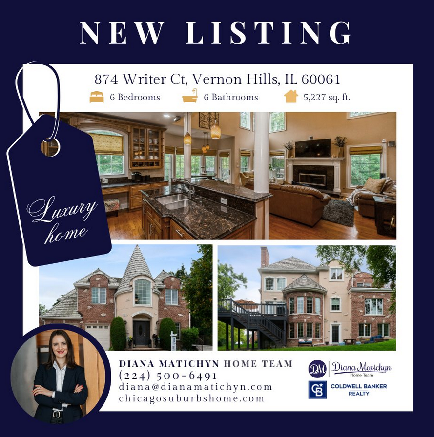 DianaMatichyn's tweet photo. NEW!! Luxury Castle-Inspired Home in Vernon Hills, IL 
📷 Don't wait, this home is going to go super fast!
✅ Stevenson High School 
✅ 6 bedrooms 
✅ 5/1 bathrooms 
+ a gorgeous backyard 🌳   
All of this at $949,990!  For questions please reach out to me, your trusted #realtor! https://t.co/r0jGftcM5D