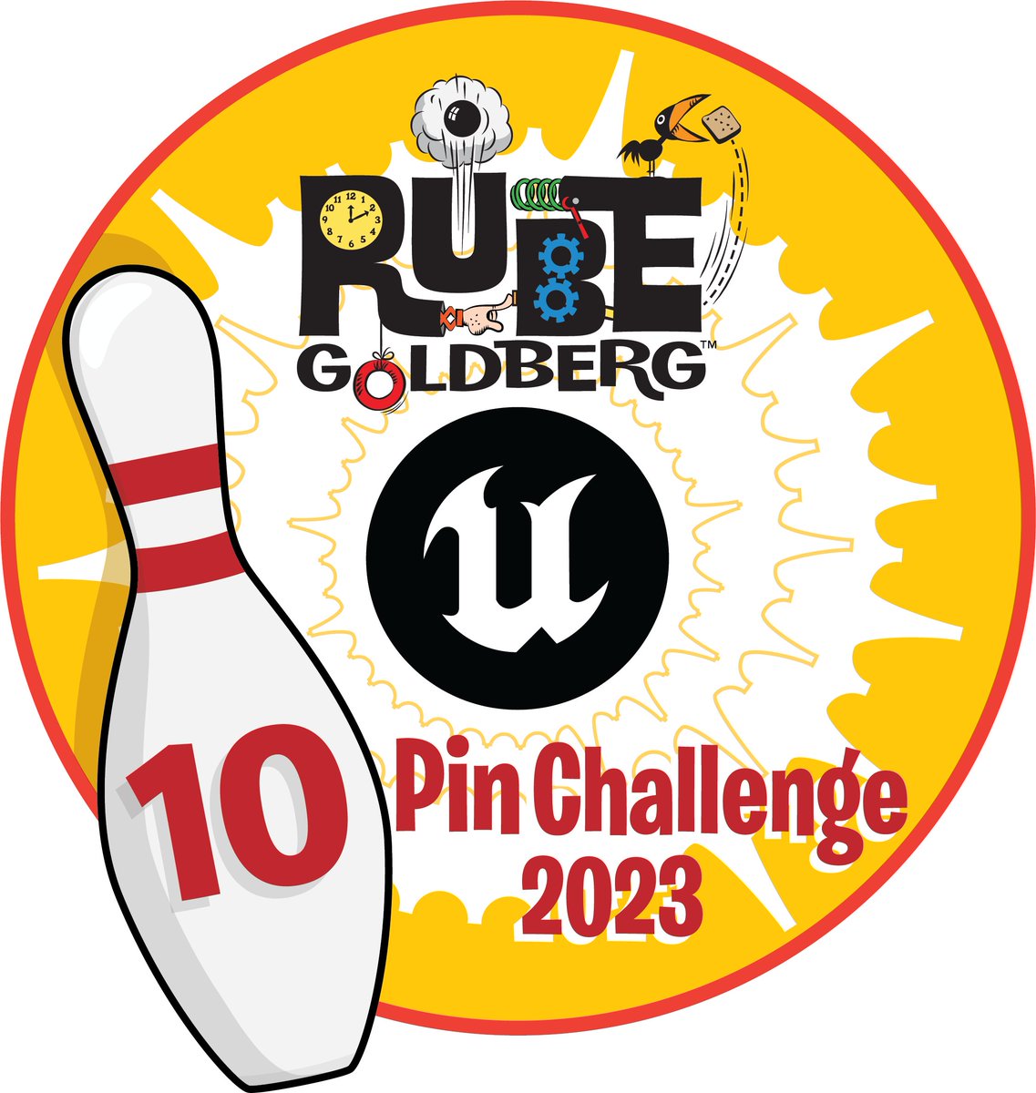 We're super excited to be hosting the @rubegoldberg @UnrealEngine 10-Pin Challenge with our friends at the #RubeGoldberg Institute! Kickoff livestream TONIGHT 6pm ET: youtube.com/live/UraKwH4xq… Special thanks to @cleverlike and @NASEFedu for their support!