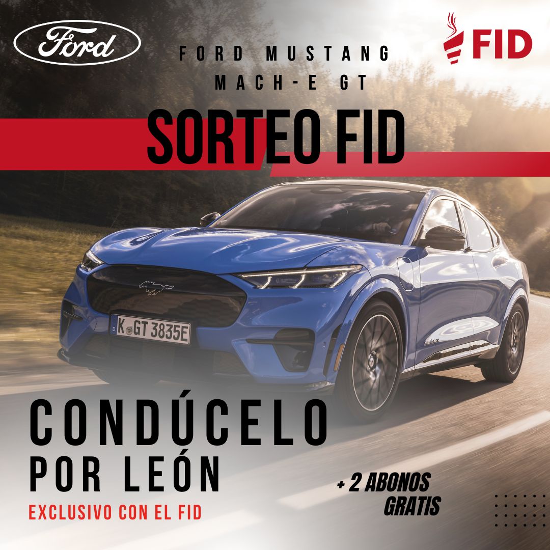 SORTEO 🎁❗ Conduce un exclusivo Ford Mustang Mach-E GT con 358 kW (487 CV)❗🎁 de <a href="/FordSpain/">Ford España</a> 
 
✅ Una vuelta por León con el coche
✅ 2 abonos para el VII FID Ciudad de León <a href="/SomosABANCA/">ABANCA</a> 

Pasos para participar:
➡️ Síguenos en @forosFID
➡️ 𝗥𝗧 a esta publicación.