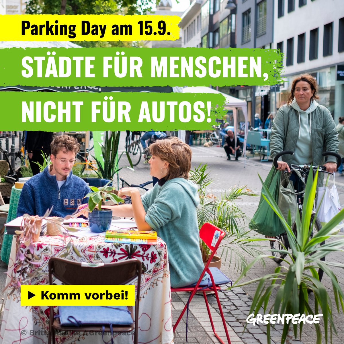 Der #ParkingDay ist am Freitag den 15.09 zwischen 10-20 Uhr vor unserem Greenpeace Büro in der #Augustenstraße 57 in #Stuttgart West
Hier findet Ihr eine Übersicht aller Aktivitäten: parkingday-stuttgart.de