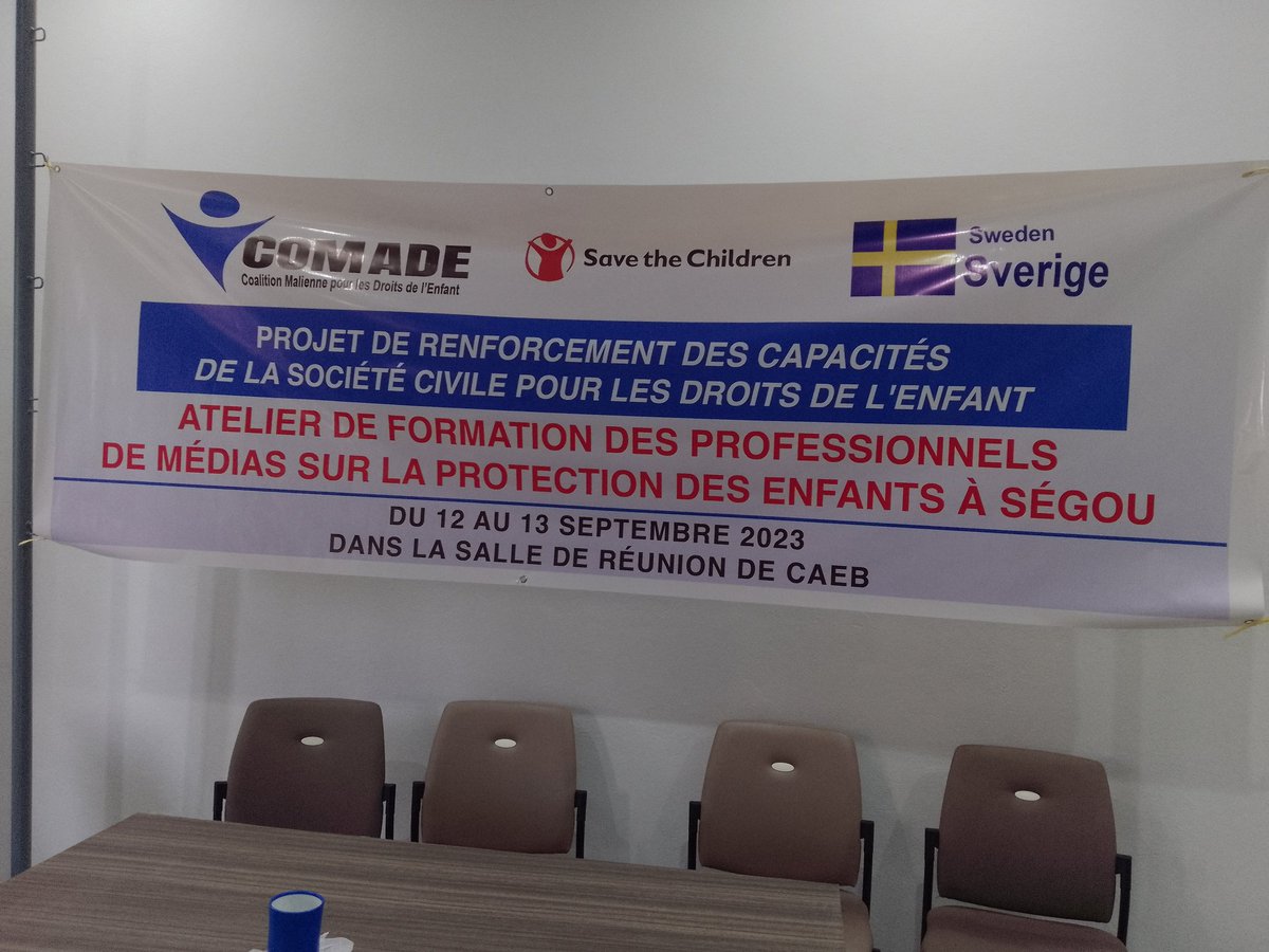 cmariam287's tweet photo. Chaque enfant a un droit et un devoir
12et 13/09/2023, 20 médias différents de Ségou ont bénéficié un atelier de formation des professionnels des médias dans le cadre du projet de renforcement de capacités de la société civile pour le droit de l'enfant
#comade
#savethechildren https://t.co/d2gxCXXYGu