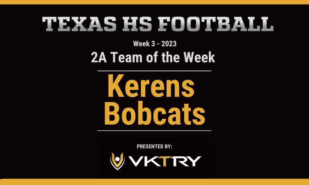 2A Team of the Week: Kerens Bobcats

texashsfootball.com/week-three-2a-… <a href="/KerensAthletics/">Kerens Athletics</a> <a href="/Lane_L10/">Lane</a> #TXHSFB