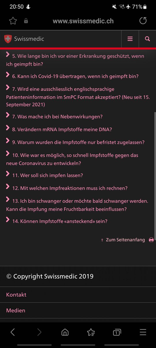 COVID-19 FAQ von Swissmedic hat immernoch Copyright aus 2019 und dann wundert man sich das Zulassungen von Impfstoffen deutlich länger dauern als in USA oder Europa 🤦‍♂️ Warum muss Swissmedic alles endlos prüfen statt einfach alles was für EU gut genug ist übernehmen ?