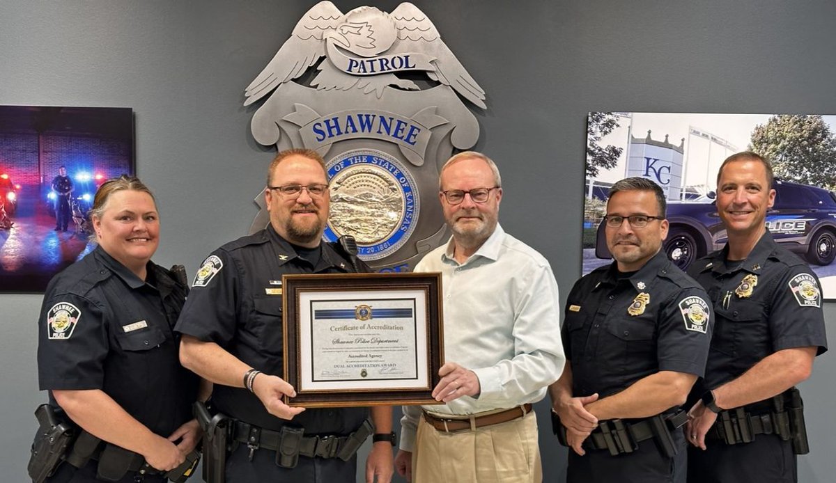 The Shawnee Police Department recently received recognition for achieving dual accreditation with the Commission on Accreditation for Law Enforcement Agencies (CALEA) and the Kansas Law Enforcement Accreditation Program (KLEAP).