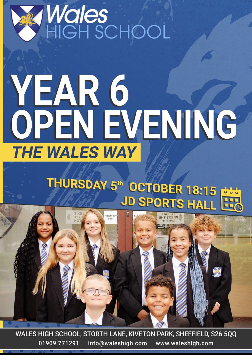 Y6 Open Evening is getting closer, looking forward to meeting prospective students and parents from Y6 <a href="/WalesHigh/">Wales High School</a> <a href="/transition_whs/">WHS Transition</a> <a href="/waleshighnews/">Wales High News</a>