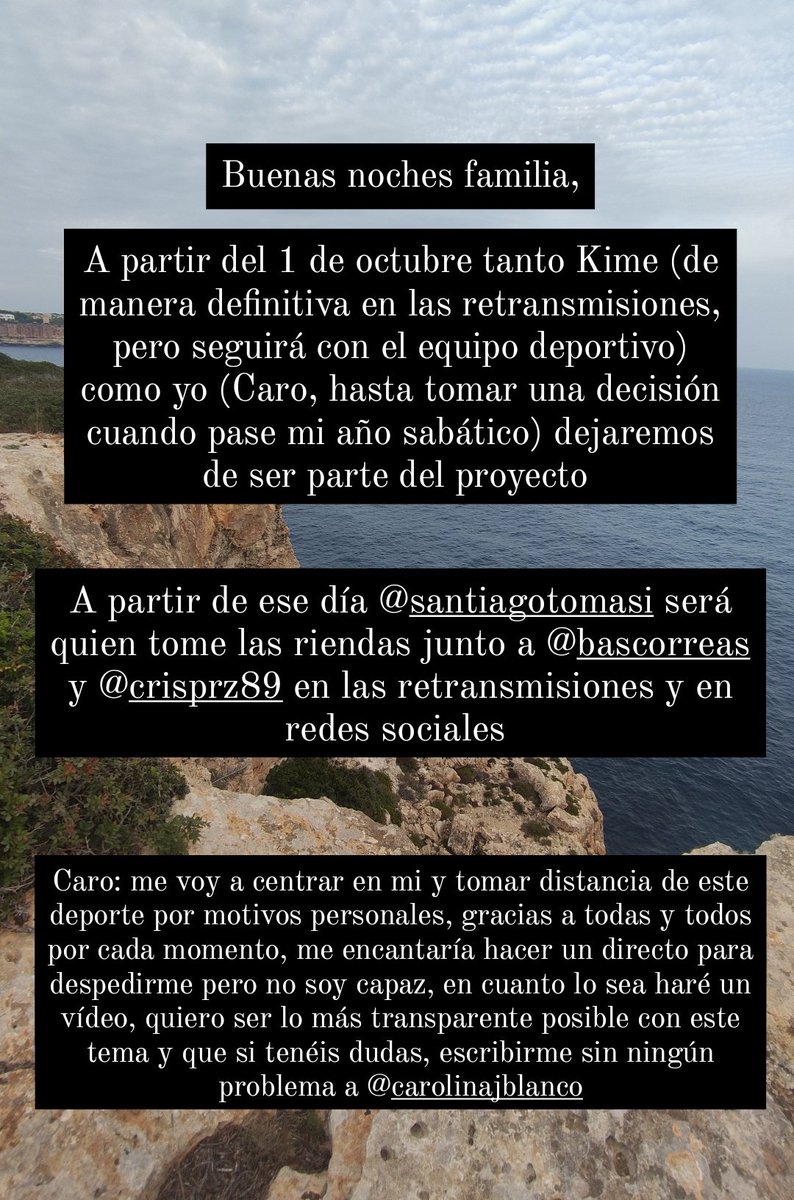 Importante 

A partir de octubre <a href="/TomasiSantiago/">Santiago Tomasi</a> tomará las riendas junto a más personas