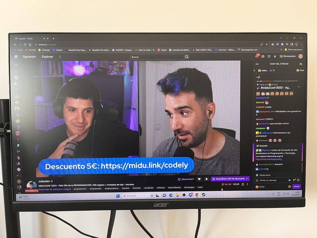 izValenn's tweet photo. @midudev 10k de Viewers en la #miduConf . Que excelente trabajo @midudev Felicitaciones y feliz día del programador 😁 https://t.co/tq6Ck58xdV