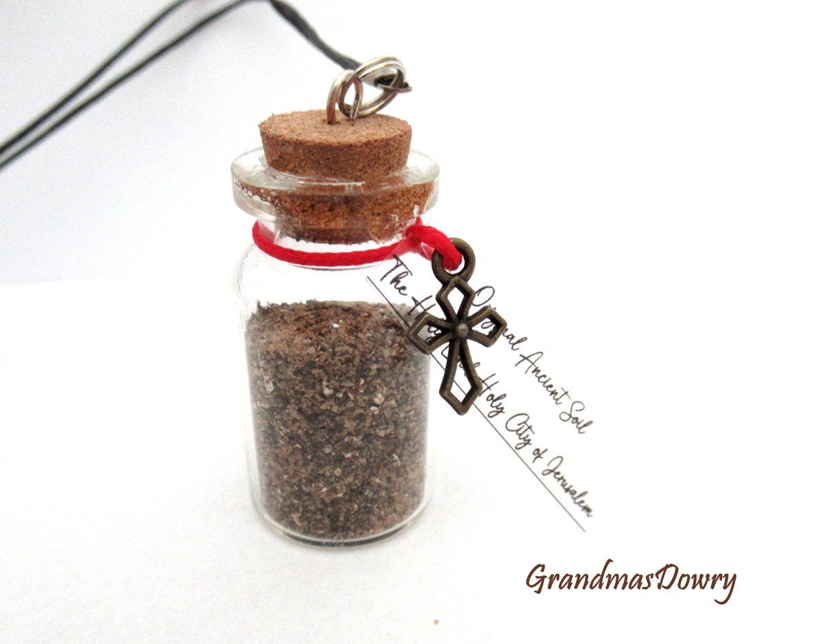 Soil From Jerusalem, Sand From the Holy Land, Holy land gifts, Spiritual Gifts, Car Mirror Charm, Vial, Religious Gifts grandmasdowry.etsy.com/listing/141572… #blessedholysoil #jerusalem #holysoil #holysandjerusalem #biblelandgift #jerusalemsouvenir #christiangift #christmasgifts