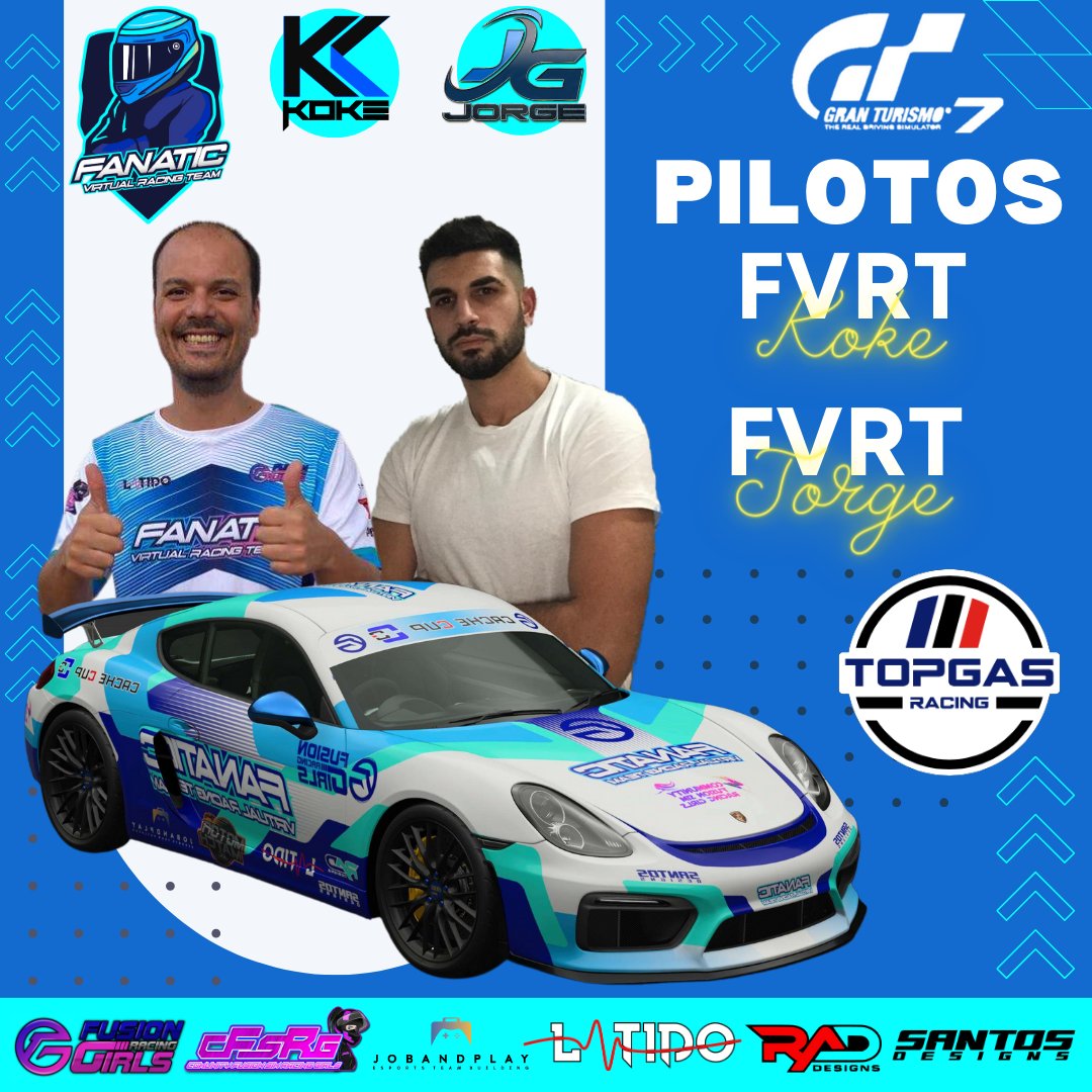 FanaticVirtual's tweet photo. 🛑Jornada de PREQ @TopGasRacingCo1 #GT7

Nuestros chicos listos para saltar a pista

@KokeTrz
FVRT_Jorge

👥
@JobAndPlay 
@Communityfrgirl
@RacingFusion
santosdesigns
@latidoshop

🖌️🚓@RadMad32 

🎮@thegranturismo
🎮@AC_assettocorsa
🎮@formula1
🎮@MotorMatchRC

#simracing #gamer https://t.co/REOPm6ECUk