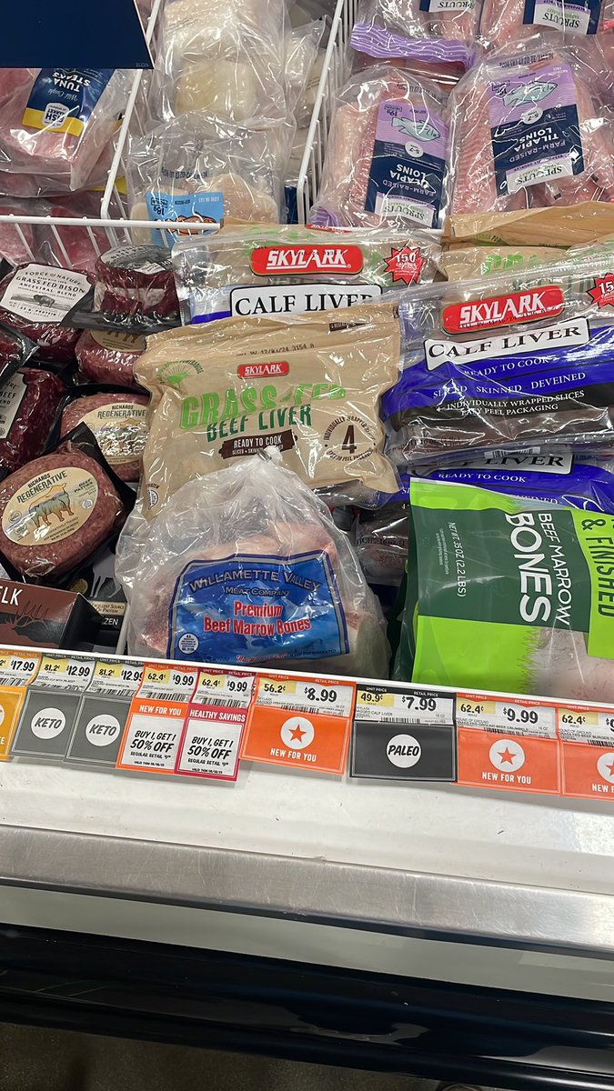 holisticnicola's tweet photo. Returned to my neighborhood Sprouts for the first time in 2 months and discovered they now have grass fed beef liver, beef marrow bones regenerative beef burgers, and regenerative aged bison steaks.

We are so back!! https://t.co/xmJ9eUlxMP