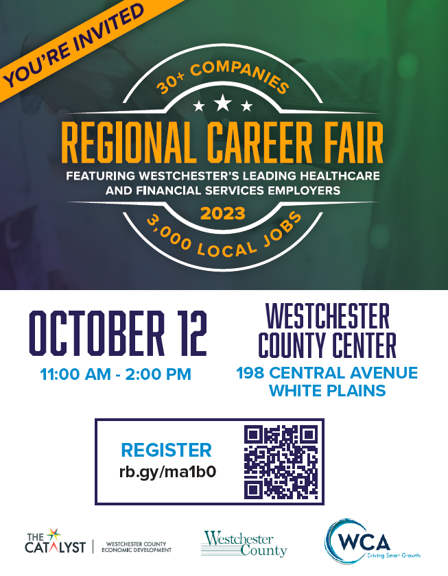 Over 30 employers and 300 job seekers are lined up to attend the one of the biggest job fairs in the region, sponsored by the WCA, Westchester County and its Office for Economic Development. 

Register: brnw.ch/21wCyCM