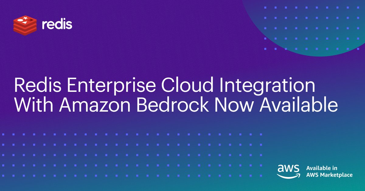 Today we announced the integration of #Redis Enterprise Cloud with Amazon Bedrock as a knowledge base for building #RAG applications. Learn how to leverage this new solution on the Redis blog: bit.ly/3PjQ6b8
