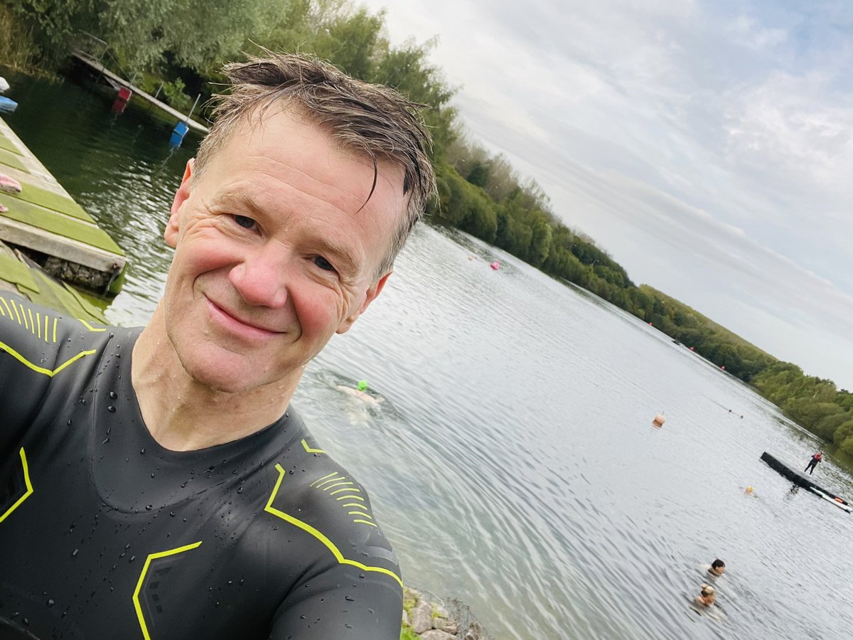 Last open water swim of the year. Still a toasty 20.6C in the water in Lincoln. Sublime.