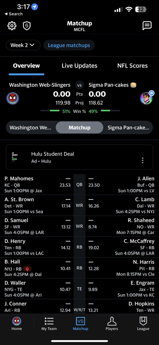 WashWebSlingers's tweet photo. Week 2 is up! @OfficialMCFL 

#FantasyFootball https://t.co/8ts8m0CPG5