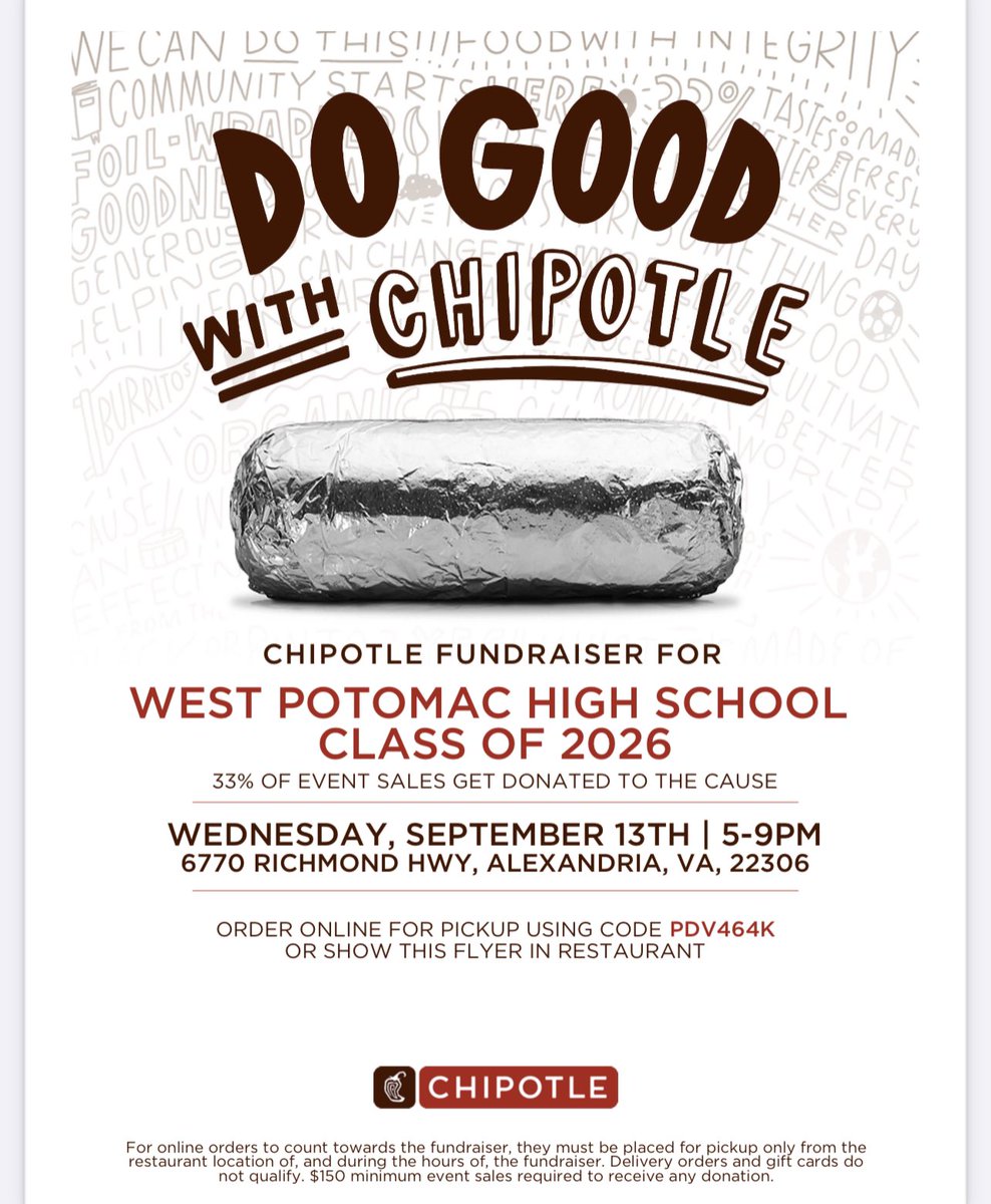 WPHS Orchestra (@westpoorchestra) on Twitter photo Tonight! Head over to chipotle! <a href="/RollwithWestPo/">WPStudentActivities</a> @WestPoAthletics <a href="/theWPboard/">West Potomac HS (we/they/them)</a> #classof2026! Tonight! Head over to chipotle! <a href="/RollwithWestPo/">WPStudentActivities</a> @WestPoAthletics <a href="/theWPboard/">West Potomac HS (we/they/them)</a> #classof2026!