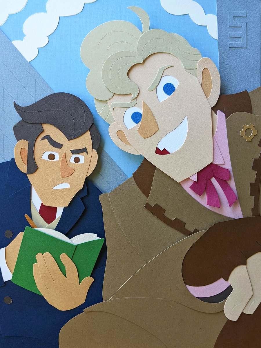 A clue! Or maybe an interesting bug? Nothing escapes the sharpest minds in London. Here's my Sholmes and Mikotoba paper illustration for the lovely <a href="/hmmkproject/">Project HMMKHM @ ORDERS CLOSED</a>. 🔎 #hmmk #homumiko #tgaa #dgs