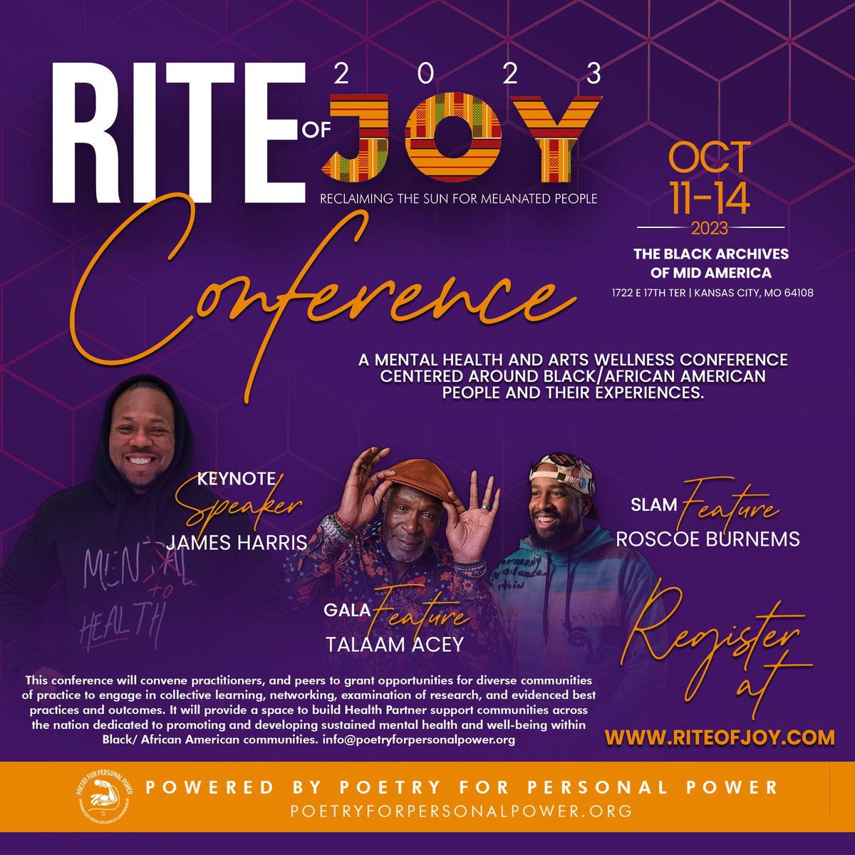 Have you purchased your registration? Rite of Joy is BACK! October 11-13  riteofjoy.com