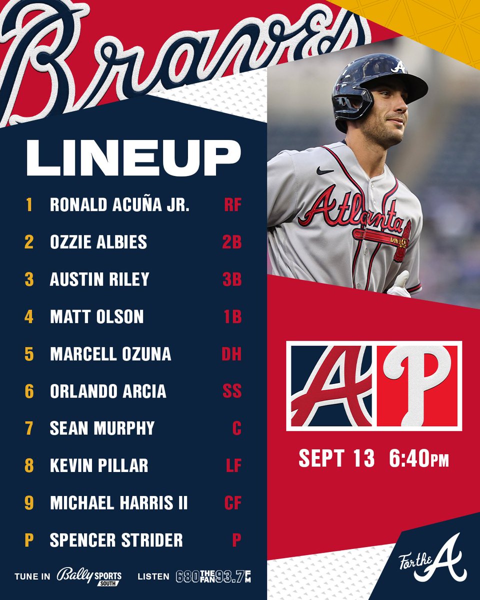 Braves's tweet photo. A win tonight wins the East. 

#ForTheA https://t.co/FRdDUH2nXZ