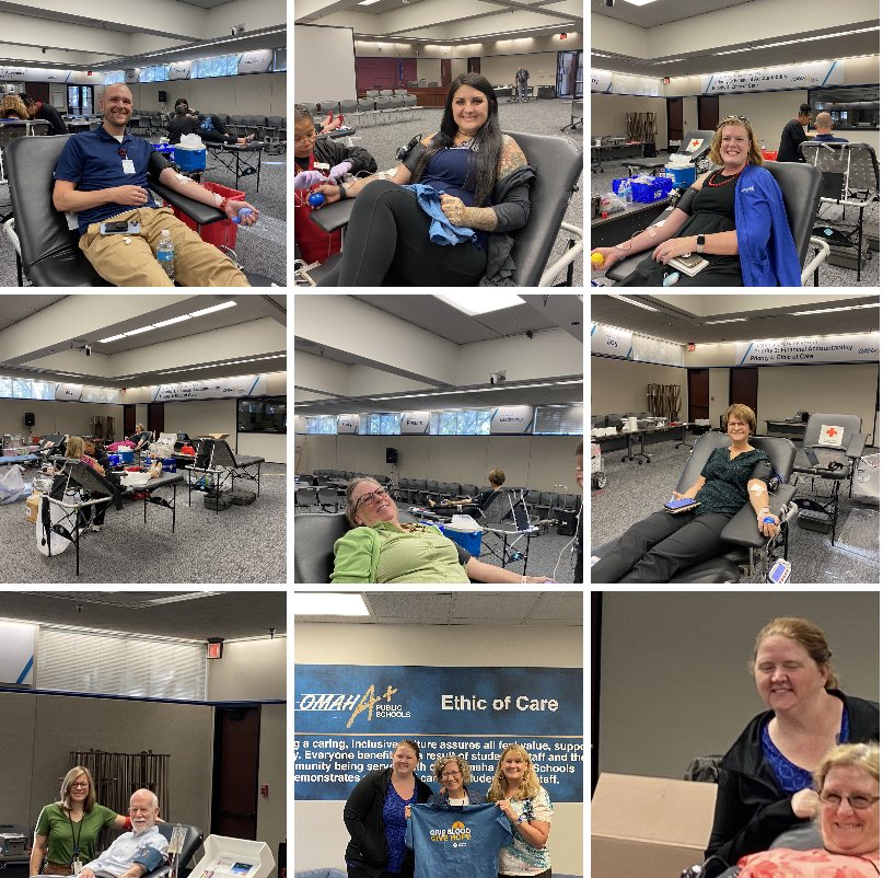 Celebrating #OPSProud week <a href="/OmahaPubSchool/">Omaha Public Schools</a> with <a href="/RedCross/">American Red Cross</a> - thank you colleagues and volunteers for supporting a rewarding blood drive ❤️
