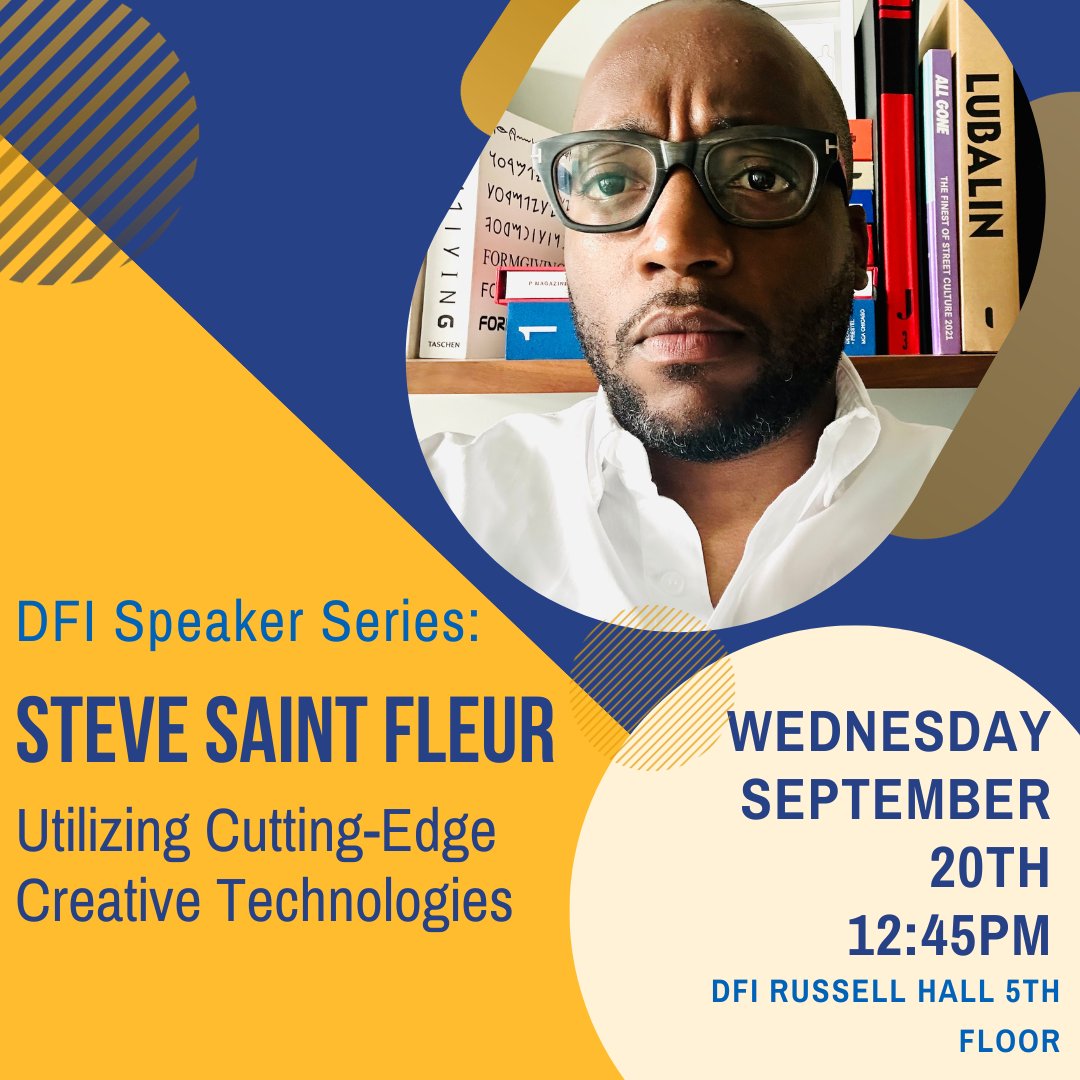 Teachers College Digital Futures Institute (@tcdigitalfuture) on Twitter photo Join us next Wednesday for our first DFI Speaker Steve Saint Fleur, Co-Founder of <a href="/CultureTouchNY/">xyz_culture</a>!
Save a seat before they're gone: buff.ly/45H2qJz
#DigitalFutures #TeachersCollege #CreativeTech Join us next Wednesday for our first DFI Speaker Steve Saint Fleur, Co-Founder of <a href="/CultureTouchNY/">xyz_culture</a>!
Save a seat before they're gone: buff.ly/45H2qJz
#DigitalFutures #TeachersCollege #CreativeTech