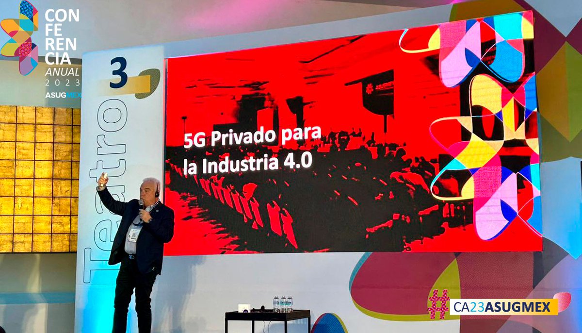 ASUGMEX's tweet photo. Mario Domínguez, VP of Partner &amp; Business Development de @flonetworks, nos comparte las posibilidades de combinar las capacidades de los servicios de la nube con el potencial de 5G privado, para llevar la eficiencia y la digitalización industrial al siguiente nivel. #CA23ASUGMEX https://t.co/mx2jII9fk6