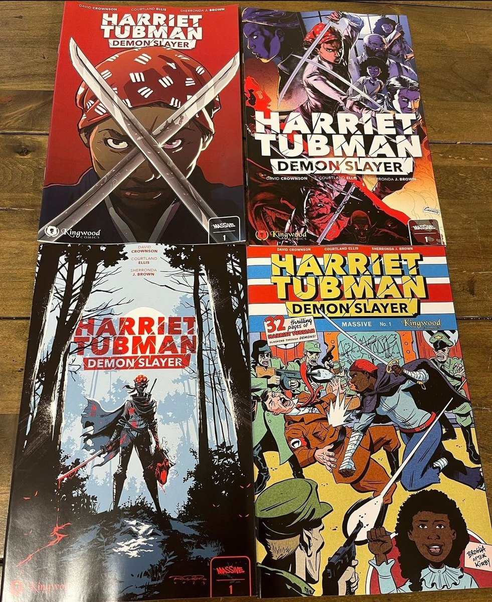 Hey everyone! Harriet Tubman Demon Slayer #1 is comic book stores NATIONWIDE! Go to your LCS  and buy these variant covers! Thank you!