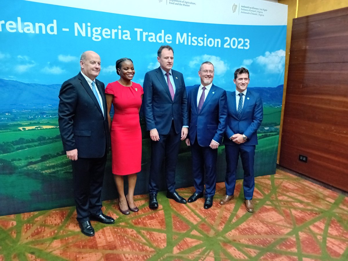 McConalogue's tweet image. Delighted to meet with Senior Execs of leading Nigerian agri-food companies &amp;amp; Irish suppliers, engaging on current Nigerian market trends &amp;amp; demands. Great opportunities for Ireland&apos;s high quality, safe  sustainable agri-food sector to work with these partners. #trademission #dafm