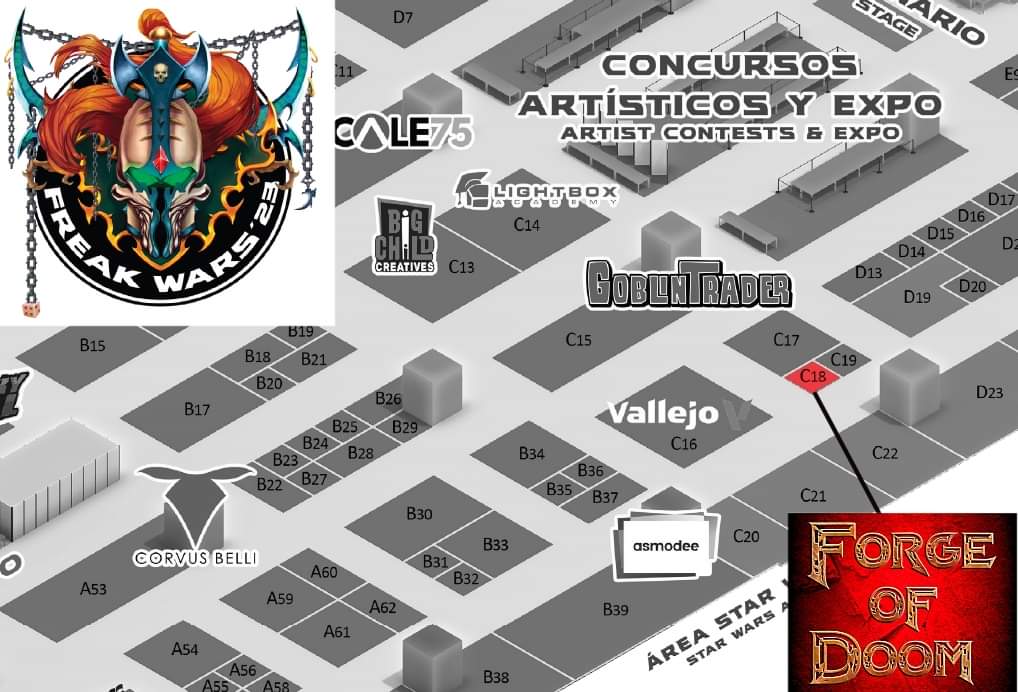 FodMiniatures's tweet photo. @freakwarsmadrid, here we go! You can meet us here, prototypes, offers, and news about Guts &amp; Glory.... come and say hi!

#forgeofdoom #wargames #wargaming #paintingminiatures #paintingminis #miniaturesgaming #miniatures #swordandsorcery #heroicfantasy https://t.co/zWbIaqaYJO