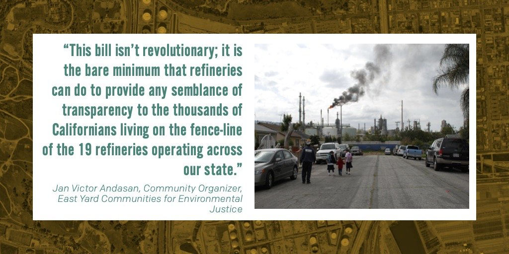#SB674 will help air quality regulators do a better job of protecting communities living near refineries - like our neighborhoods in Richmond and LA. We need #CalLeg to pass this bill. #CARefineryDangers

@BauerKahan we're counting on YOU to SAY YES to #SB674!