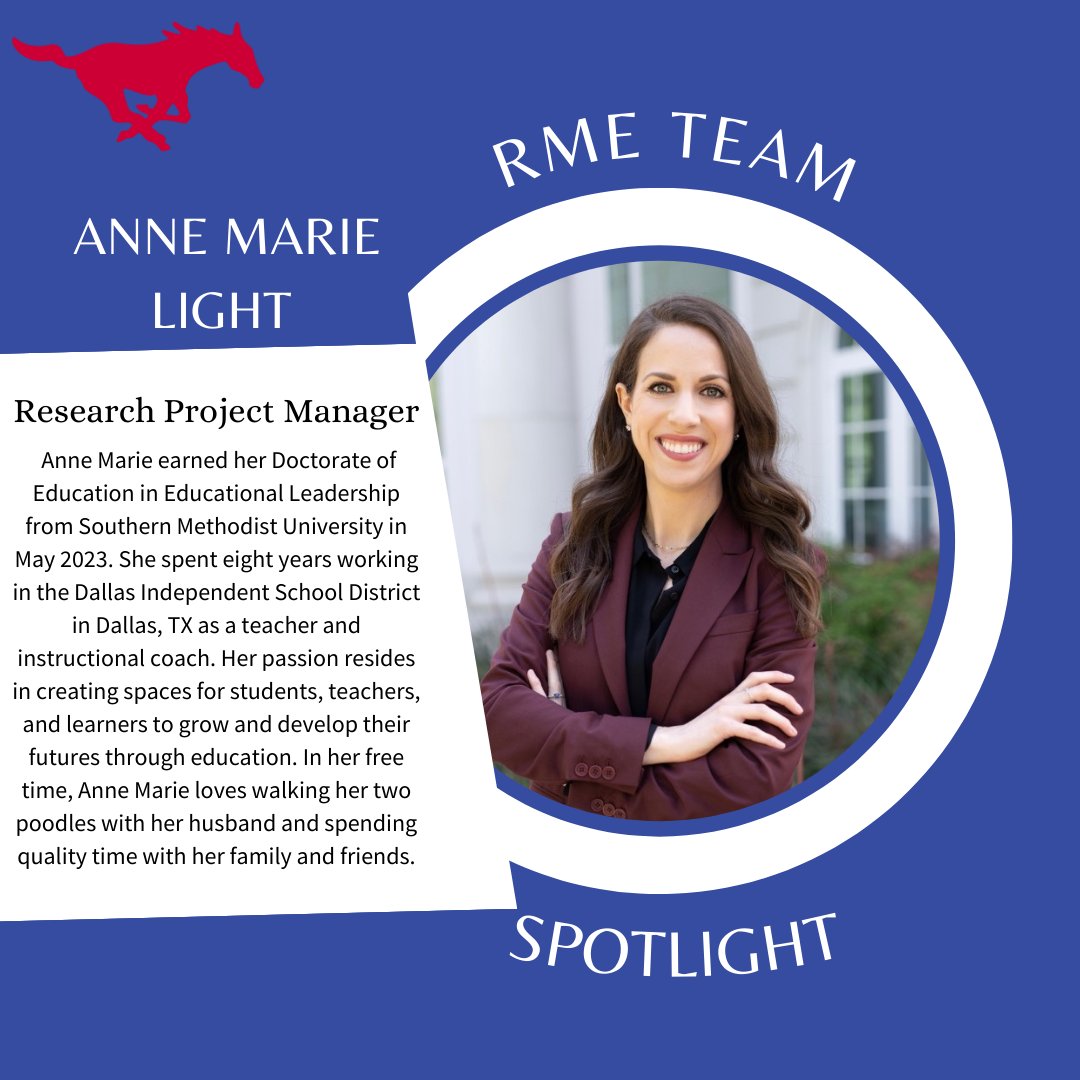 Research in Math Edu (@rme_smu) on Twitter photo Next in our #SpotlightSeries is Dr. Anne Marie Light! We are thrilled that she joined our team after graduating from <a href="/smusimmons/">SMU Simmons School</a>. #RMETeam #ResearchinMathematicsEducation <a href="/smuresearch/">SMU Research</a> Next in our #SpotlightSeries is Dr. Anne Marie Light! We are thrilled that she joined our team after graduating from <a href="/smusimmons/">SMU Simmons School</a>. #RMETeam #ResearchinMathematicsEducation <a href="/smuresearch/">SMU Research</a>
