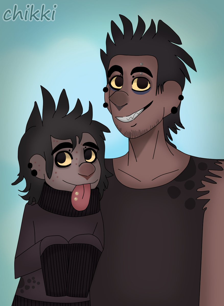 JustChikki's tweet photo. Janja's henchmen :>
--
Cheezi is 16 and Chungu is 15 in this drawing. Chungu is the tallest member from Janja's gang. Also theese are their teen version . #lionguard #gijinka #cheezi #chungu #hyenas #humanization https://t.co/Zzmj71x8sV