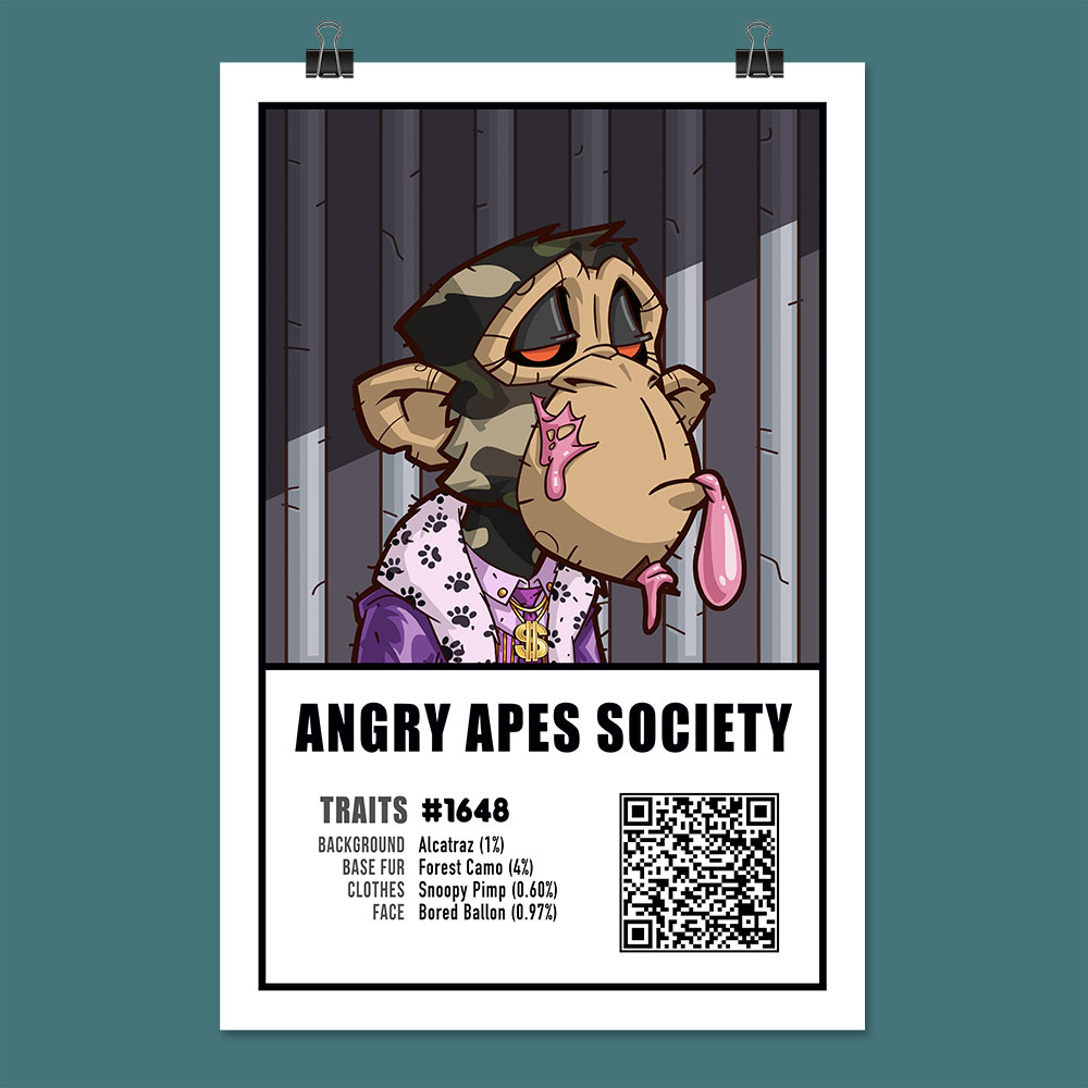 Make your walls come alive with the AAS 1648 Poster!

With our package you get both: a 12"x18" size poster and its matching NFT for FREE!

Wall art and digital art - the perfect combo!

apetopia.co/products/aas-1…

<a href="/ApetopiaCo/">Apetopia</a> <a href="/AngryApesNFT/">Angry Apes Society</a>