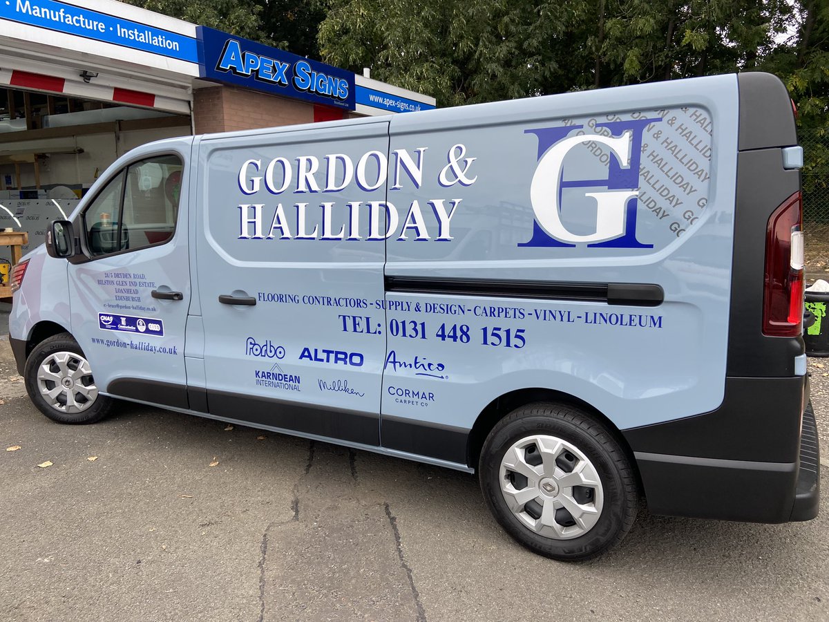 ApexSigns's tweet image. Another van lettered  for Gordon &amp;amp; Halliday Flooring Contractors. 

#signs #edinburgh #vinyl #teamwork #flooring